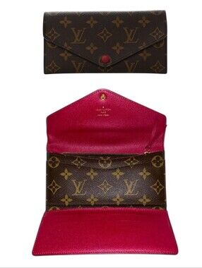 Like NEW! Louis Vuitton Monogram Josephine Wallet Fuchsia 2 IN ONE! COMES W/ COA